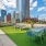 outdoor terrace with ample seating and skyline views