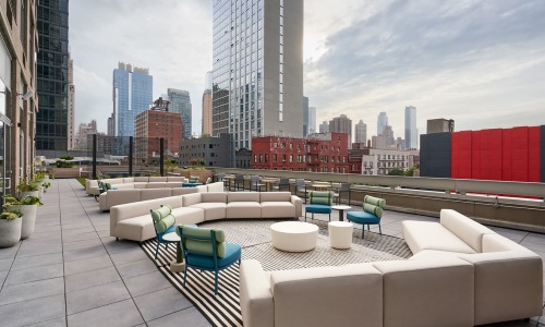 rooftop terrace with ample seating