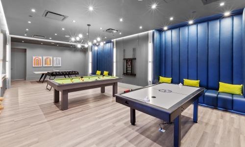 billiards room with a pool table and other options